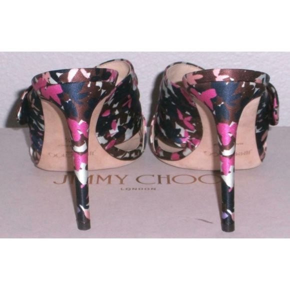 Jimmy Choo Keely Satin Floral Slide Sandal 38.5 - Picture 5 of 10